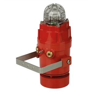 D1xC2X05R, D1xC2X10R  Explosion proof High Output Radial Alarm Horn & Xenon Strobe - 5&10 Joule - Red & Clear lens-GAS
